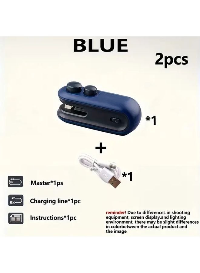 Blue Snack Bag Sealer With USB Cable Portable Magnetic Design Low Power Consumption - Image 1